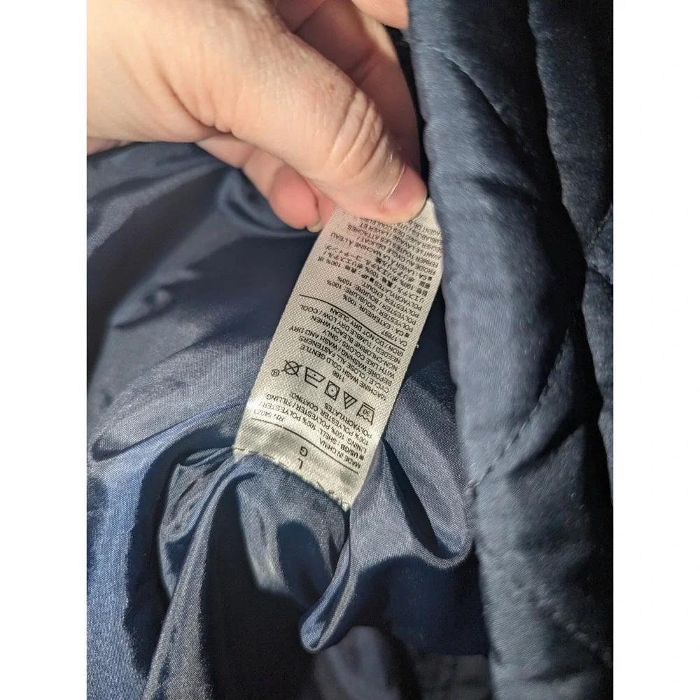 L Banana Republic Quilted Bomber Preppy Navy Men's Jacket